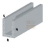 U TRUNK IN ALUMINUM CHROME PROFILE H. 200 MM. 10 X 10 X 1