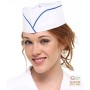 PAPER HAT PACK OF 100 PCS COLOR WHITE WITH BLUE BORDER SIZE SIZE