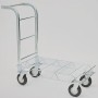 GALVANIZED WIRE FLAT TROLLEY WITH FOUR WHEELS