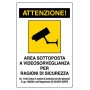 SIGNAL VIDEO SURVEILLANCE ALUMINUM MM. 300X200