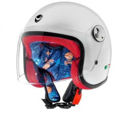 HELMO MOTORCYCLE HELMO SMALL PEARL WHITE PEARL WITH VISOR SIZE