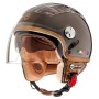 MOTORCYCLE HELMET HELMO TURBINE DEMI-JET METALLIC BROWN WITH