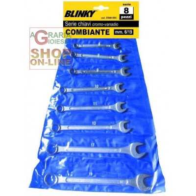 BLINKY SERIES OF COMBINED WRENCHES PCS. 8 CHROMOVANADIO MM. 6/19