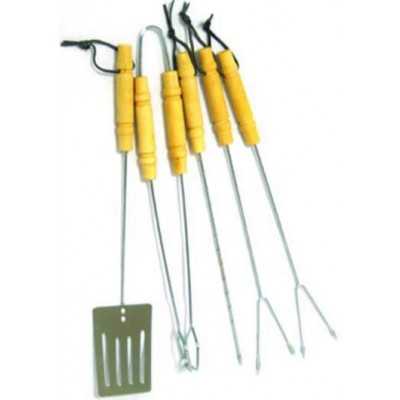 BLINKY 5-PIECE BARBECUES SET WOODEN HANDLE