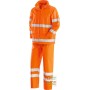 COMPLETE JACKET PANTS IN POLYESTER PVC WITH REFLECTIVE BANDS COLOR ORANGE SIZE ML XL XXL