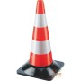 SPARTITRAFFICO CONE H 50 CM BASE IN BLACK PLASTIC COLOR WHITE RED