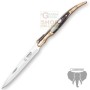 CUDEMAN FOLDING STILETTO KNIFE BULL HORN HANDLE STAINLESS STEEL BLADE CM. 10