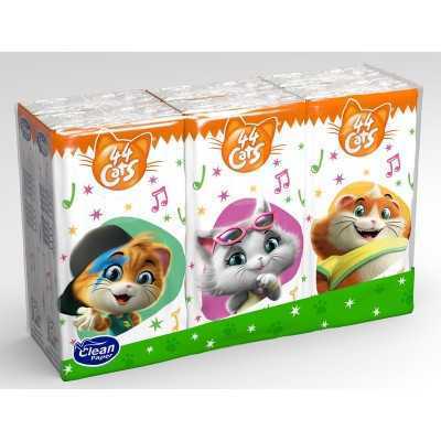 44 CATS FAZZOLETTI 6 PACCHETTI DA 9 FAZZOLETTI DECORATI 4 VELI 