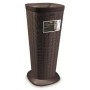 Elegant umbrella stand in Moka wicker finish cm. 25.5x25.5x57h.