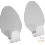 FACKELMANN OVAL ADHESIVE HOOKS IN SATIN STAINLESS STEEL, PCS. 2 4,5X3,5X2 CM. ART. 61216