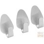 FACKELMANN GANCI ADESIVI PICCOLI IN ACCIAIO INOX SATINATI PZ. 3 2,5X1,5X1,5 CM. ART. 61217