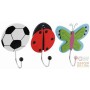 FACKELMANN HOOK FOR WOODEN SCRUBBERS WITH DIFFERENT SUBJECTS: BALLOON, LADYBIRD AND BUTTERFLY ART. 61235