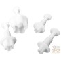 FACKELMANN TAGLIA DECORA PASTA DI ZUCCHERO E BISCOTTI A FORMA DI FIORE CON ESTRATTORE IN PP. 4 PZ ART. 43074