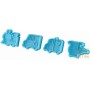 FACKELMANN SIZE DECORATES SUGAR PASTA AND COOKIES WITH PP EXTRACTOR. ASSORTED SHAPES AND COLORS. 4 PCS.