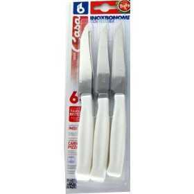 BONOMI SET TABLE KNIVES AND STEAK 6 PIECES WHITE HANDLE
