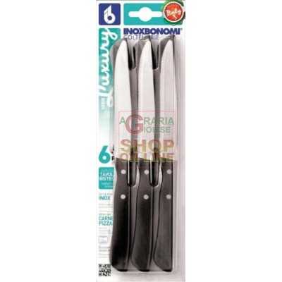 BONOMI SET TABLE KNIVES AND STEAK FOR MEAT AND PIZZA PCS. 6
