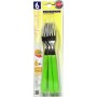 BONOMI 6-PIECE TABLE FORKS SET IN STAINLESS STEEL GREEN HANDLE