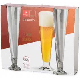 BORMIOLI SET 3 GLASS GLASSES PALLADIUM GLASS FOR BEER ML. 300