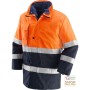 GB TEX JACKET WITH REMOVABLE PADDING 3M BANDS EN 471 EN 343 COLOR ORANGE BLUE