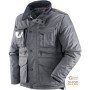 PVC POLYESTER JACKET WITH DETACHABLE SLEEVE BADGE HOLDER GRAY COLOR SIZE XS XXXL