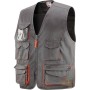 GILET 65% POLIESTERE 35% COTONE MULTITASCHE CON PORTABADGE COLORE GRIGIO ARANCIO TG M XXL