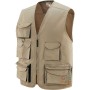 VEST 65% POLYESTER 35% COTTON MULTI-POCKETS WITH BADGE HOLDER COLOR KAKI BLACK TG M XXL