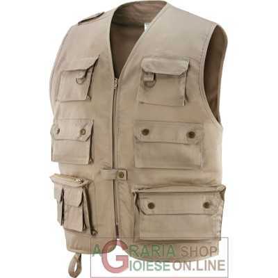 GILET BEIGE NILO MULTITASCHE TAGLIA XL - XXL