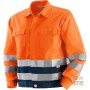 V-JACKET 40% POLYESTER 60% COTTON WITH 3M REFLECTIVE BANDS COLOR ORANGE BLUE