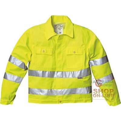 V-JACKET 40% POLYESTER 60% COTTON GR 240 MQ CA WITH 3M BANDS COLOR YELLOW