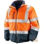 GIUBBINO ALTA VISIBILITÀ IN TESSUTO GB TEX BANDE RETRORIFLETTENTI 3M COLORE ARANCIO BLU