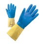 NEOPRENE GLOVES YELLOW AND BLUE NEOLATEX TG. 8 to 10 FOR TILERS
