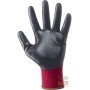 GUANTI IN NYLON CALIBRO 18 RICOPERTI IN SCHIUMA DI NITRILE NERA COLORE BORDEAUX TG 8 9 10
