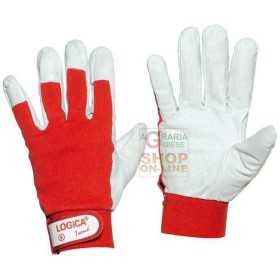 GLOVES PALM FLOWER CANVAS BACK COLOR RED TG. 8 to 10