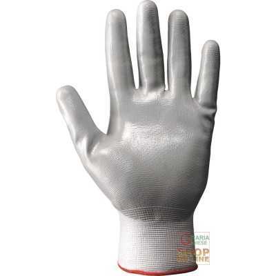 GUANTI TESSUTO SINTETICO PALMO RICOPERTO IN NITRILE COLORE GRIGIO TG 7 8 9 10