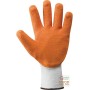 POLYESTER COTTON GLOVES WITH SUPERFABRIC® FABRIC PALM COVERED IN RUBBER COLOR WHITE ORANGE