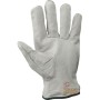 GUANTO FIORE BOVINA ORLATO POLLICE RINFORZATO DORSO CROSTA COLORE BIANCO TG 9 10 11