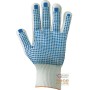 SYNTHETIC FABRIC GLOVE DOTTED PALM INTERIOR IN NYLON KNIT WRIST SIZE 7 8 9 10