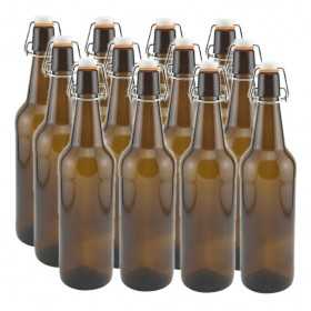 GLASS BOTTLES FOR BEER LT. 0,500 WITH MECHANICAL CAP CONF. 12
