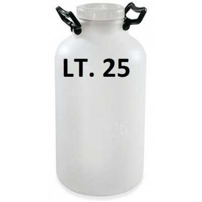 WHITE WIDE MOUTH PLASTIC BOTTLE LT. 25 BL PLASTIM