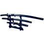 JAPAN SWORDS SET OF 3 BLACK JAPANESE DECORATIVE SWORDS WITH STAND