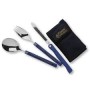 KEEN BLADES PIC B SET 3 FOLDING CUTLERY WITH BLUE PLASTIC HANDLE