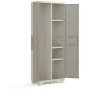 Keter Wood Grain Utility Cabinet With broom holder Gray with wooden design doors cm. 68x39x182h.mod. GT / WDG