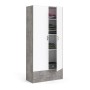 KIT ARMADIO FOCUS 2 ANTE 1 CASSETTO CEMENTO-BIANCO cm. 79x36x170h.