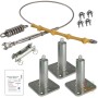 KIT LINEA VITA AUTOMONTANTE CON 3 PALI ALTEZZA 350 MM CAVO ASSEMBLATO LUNGO 25 MT AMMORTIZZATORE