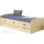 BED WITH DRAWERS, CONTAINER AND SECOND LOWER BED WITH EXTRACTION CM. 98x195x63H WOOD COLOR