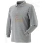 MAGLIETTA POLO MANICA LUNGA CON RIGHE TRICOLORE DI COTONE PETTINATO COLORE GRIGIO MELANGE TG. DA S A XXL
