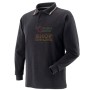MAGLIETTA POLO MANICA LUNGA CON RIGHE TRICOLORE DI COTONE PETTINATO COLORE NERO TG. DA S A XXL