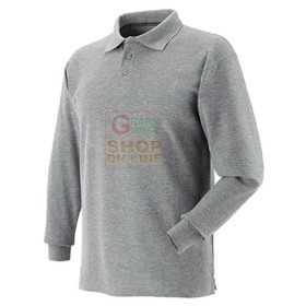 LONG SLEEVE POLO SHIRT IN COMBED COTTON COLOR GRAY MELANGE SIZE FROM SA XXL