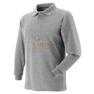 LONG SLEEVE POLO SHIRT IN COMBED COTTON COLOR GRAY MELANGE SIZE FROM SA XXL