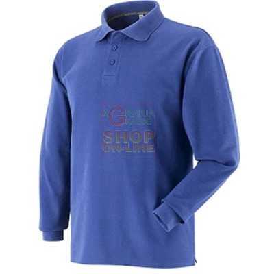 MAGLIETTA POLO MANICA LUNGA DI COTONE PETTINATO COLORE ROYAL NAVY TG DA S A XXL